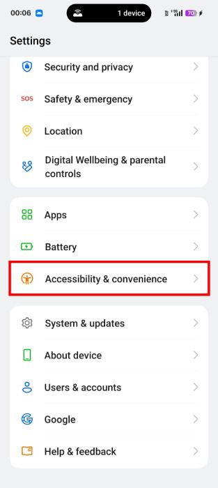 Accessibility Settings In Android