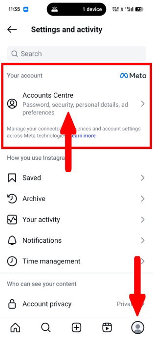 Accounts Centre Settings Instagram
