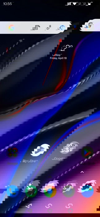 Google search widget on Android home screen with new screenshot. 