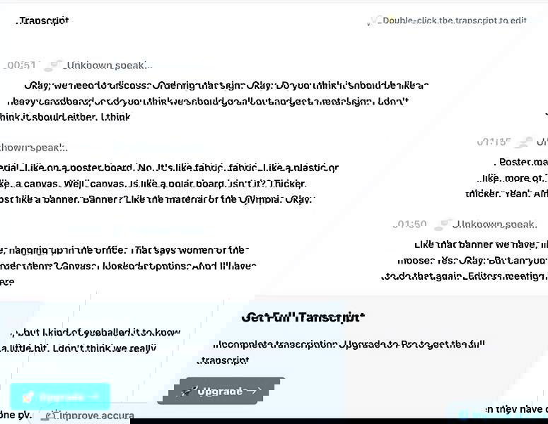 Transcription Phone Call