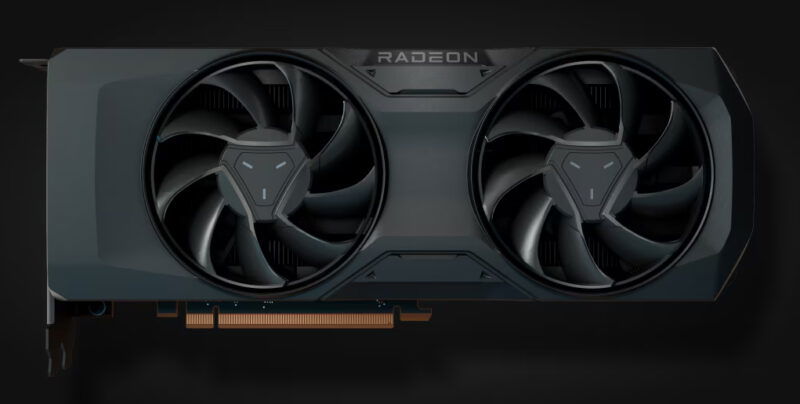 An image of the AMD Radeon RX 7800 XT against a black background.