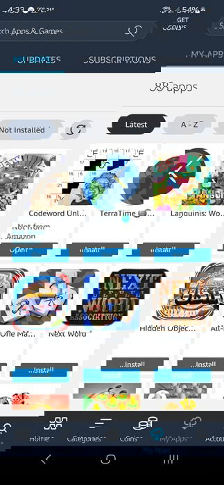 Amazon Appstore apps.