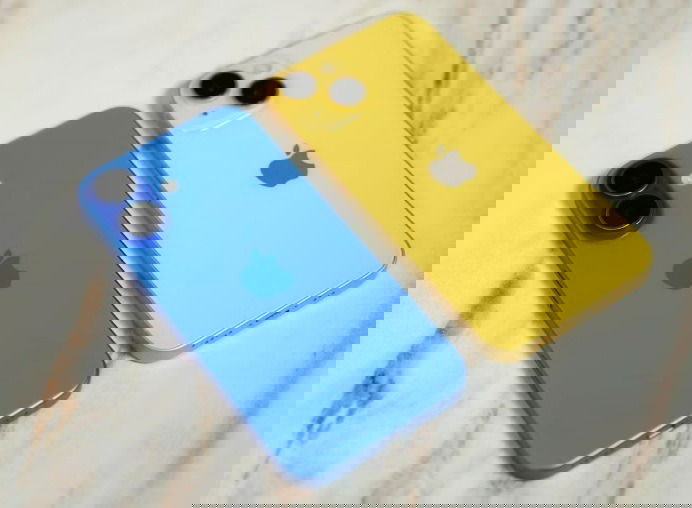 Two iPhones side by side