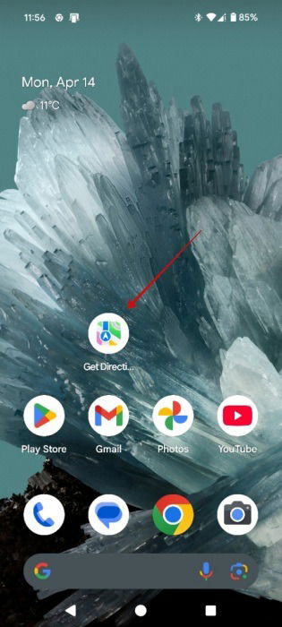 Apple Maps icon on Android home screen view.