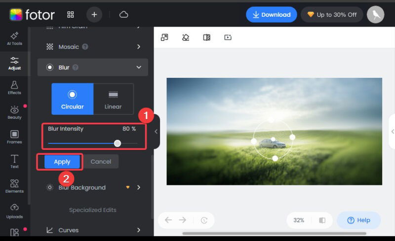 Apply Motion Blur In Fotor