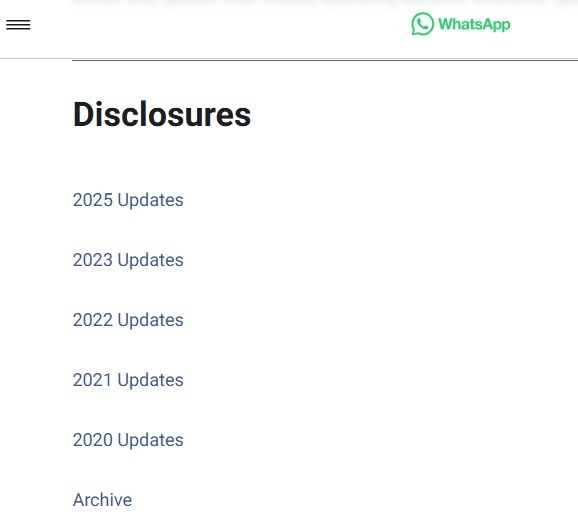 Viewing advisories on WhatsApp site.