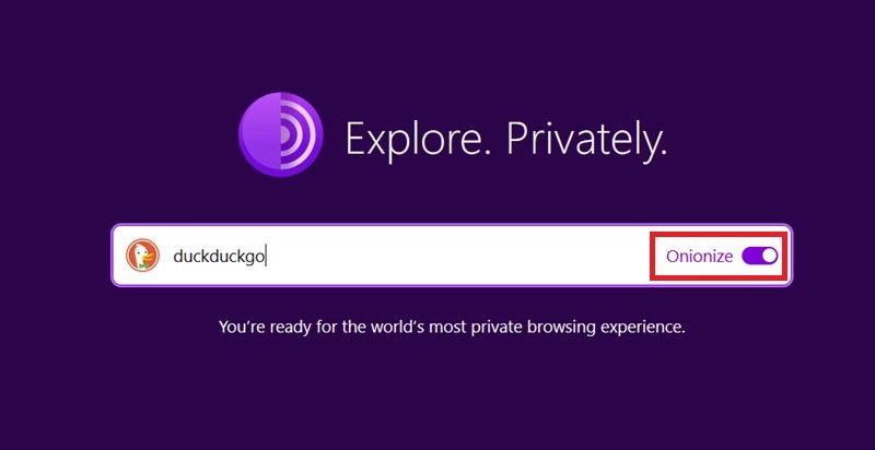 Onionizing search results on DuckDuckGo's onion link. 