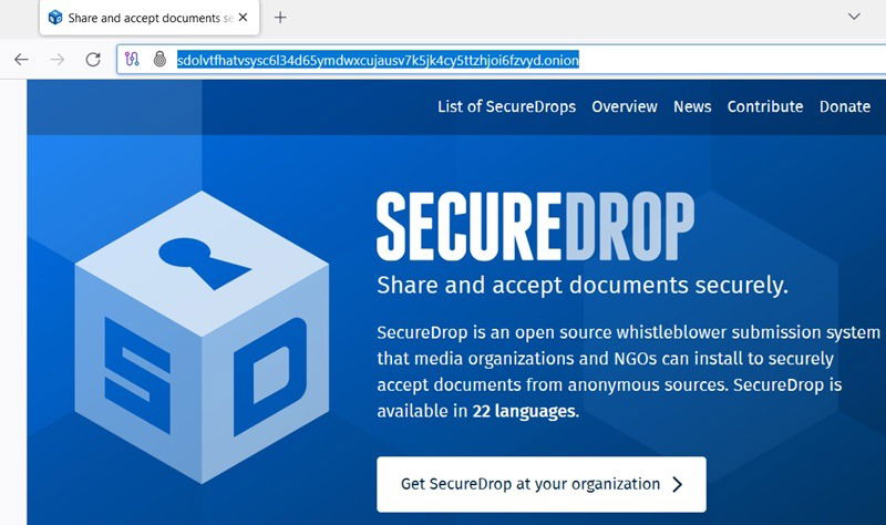 SecureDrop the best whistleblower site for journalists. 