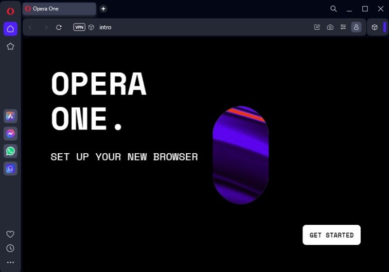 Setting up Opera for the first time.