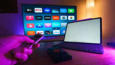 Streaming apps on a TV.