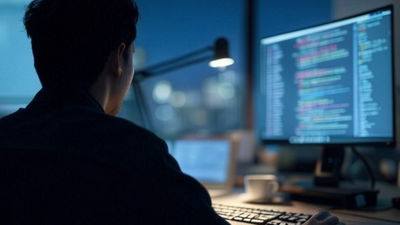 An image of a programmer working on a coding project.