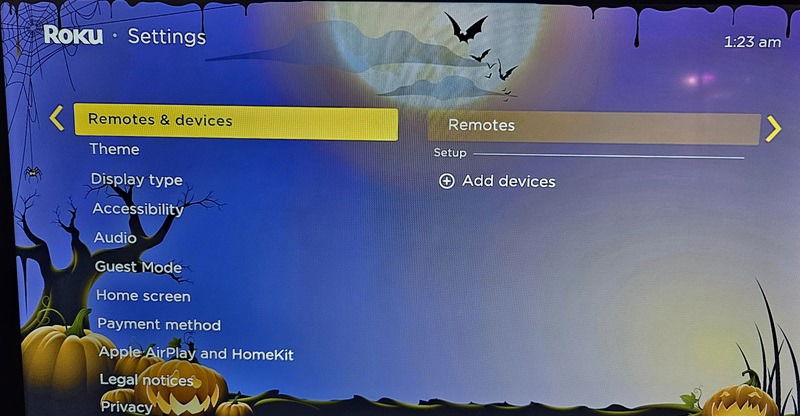 Roku Button Remote Menu