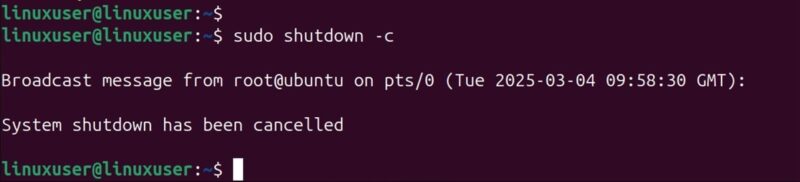 Cancel Sheduled Restart