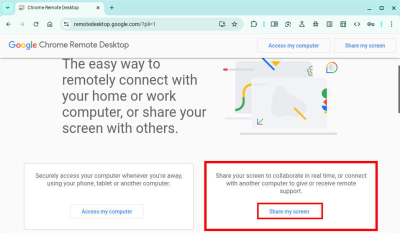 Chrome Remote Desktop Screen Sharing