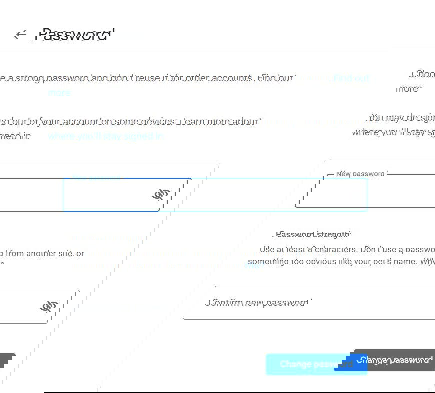 Chromebook Change Google Password