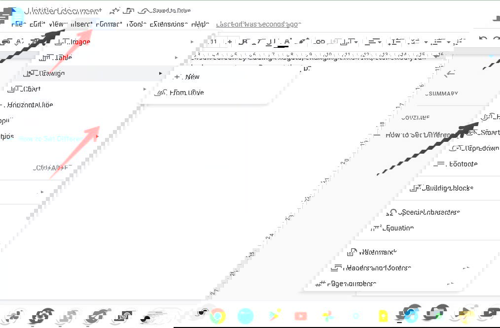 Inserting and emoji via options in Google Docs.