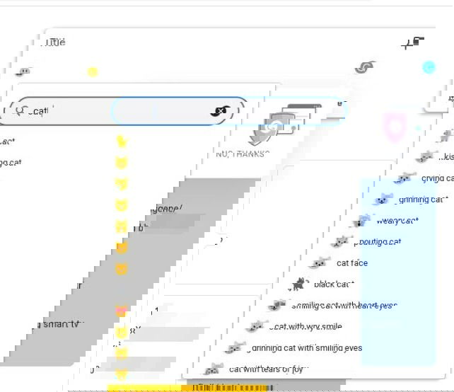 Searching for particular emoji on Chromebook.