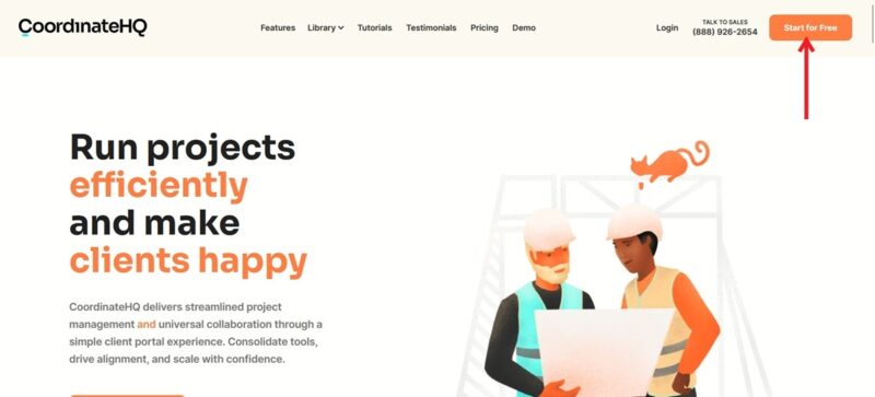 Signing up with a free trial with CoordinateHQ.
