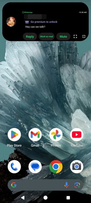 Expanding notification from Dynamic Island by NotiGuy app.