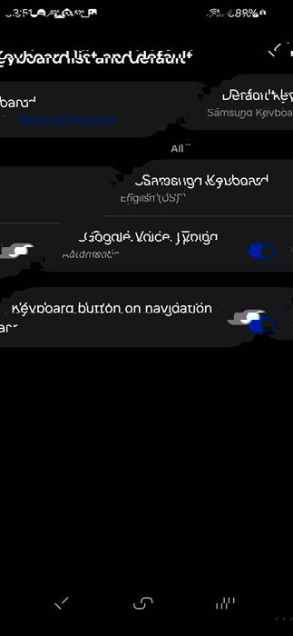Changing keyboard on Android.