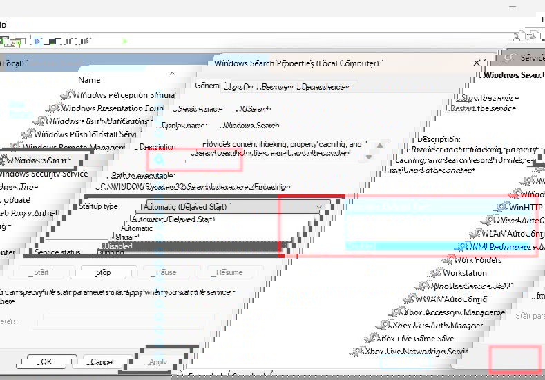 Turning off Windows Search indexing.