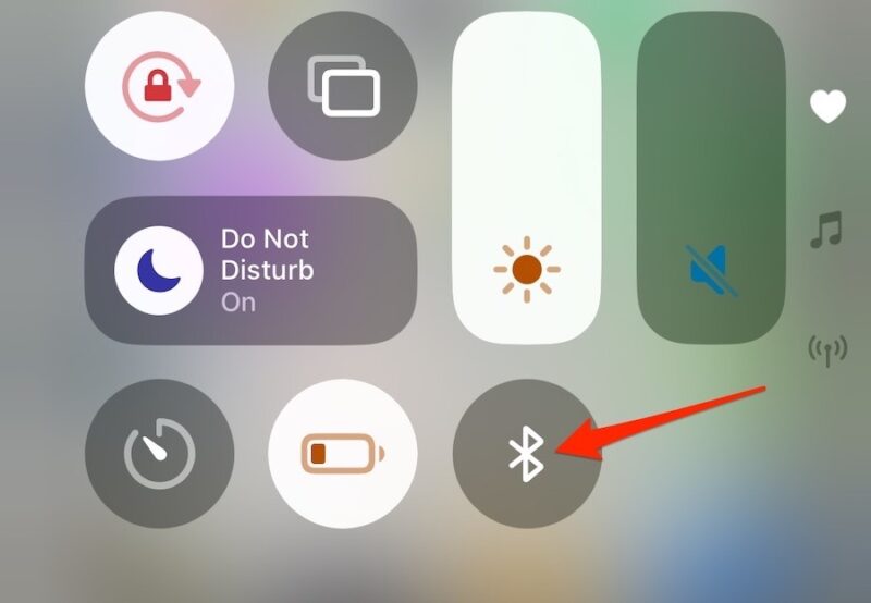 Turn on Bluetooth in the Control Center on your iPhone