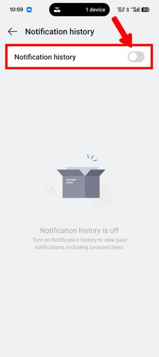 Enable Notification History In Android