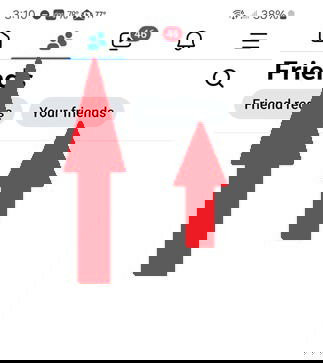 Opening Friends tab on Facebook mobile.