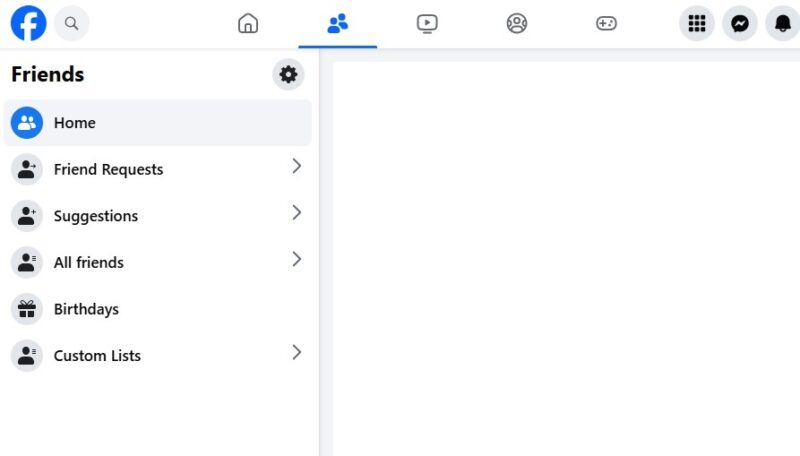 Viewing Facebook Friends Feed on the web.