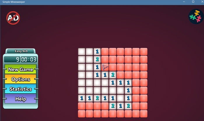 Playing the classic Minesweeper on Windows 11 got easy with Simple Minesweeper