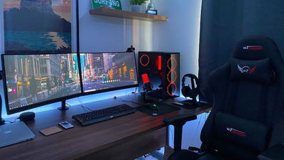 An image of a gaming setup in a person's house