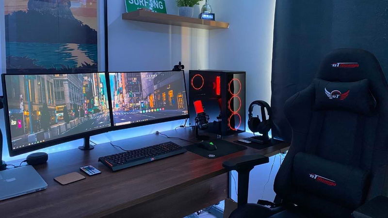 An image of a gaming setup in a person's house