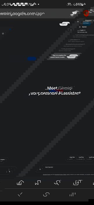 Accessing Gemini on mobile.