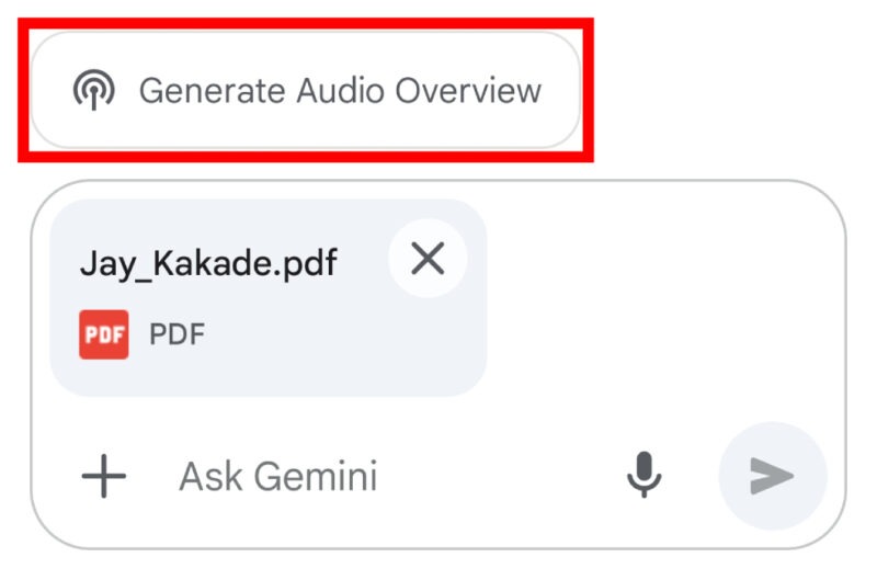 Generate Audio Overview In Gemini App