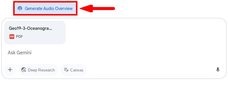 Generate Audio Overview In Gemini