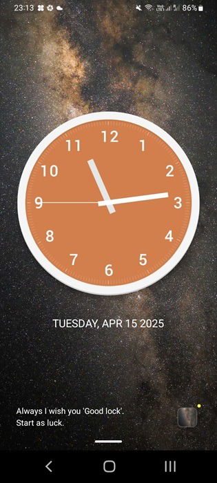 ClockFace module in Good Lock app experience.