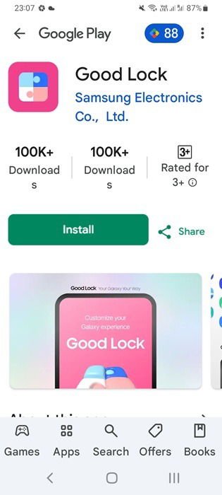Good Lock app is now available on Samsung Galaxy devices on Google Play.