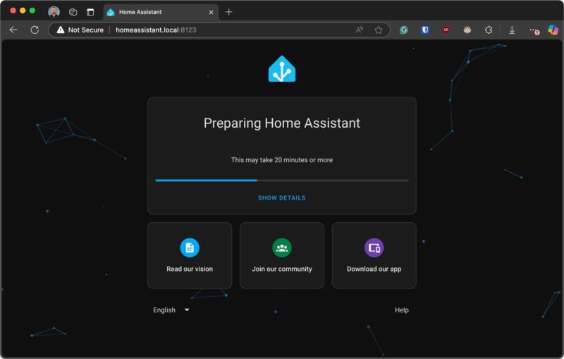 Home Assistant Preparation Screen