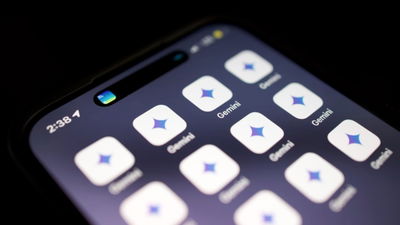Google Gemini icons on a phone.