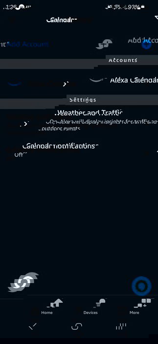Choose a default calendar in Alexa app.