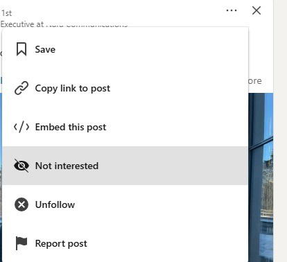 Mark a post as not interested.