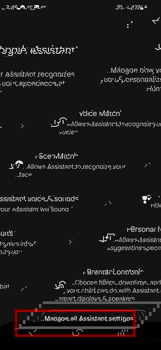 Accessing even more Google Assistant settings in Google Home.