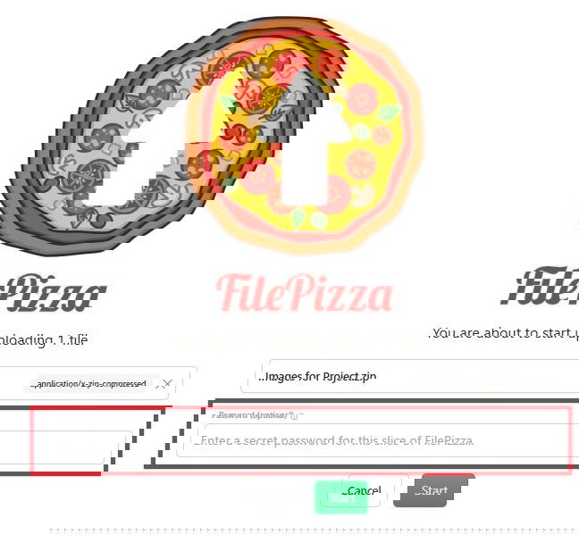 Adding a password on FilePizza
