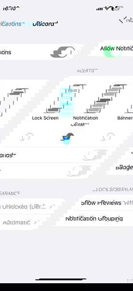 Managing push notifications for select app on iPhone.