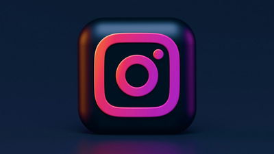 Animated Instagram logo with a dark background