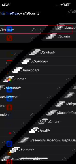 Top Tips Battery Life Location Services Navigating to "Location Services" in iPhone Settings.