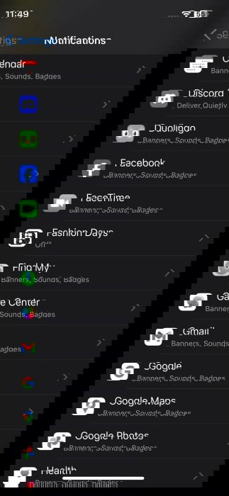 Top Tips Battery Life Low Limit Notifications Notifications view on iPhone.