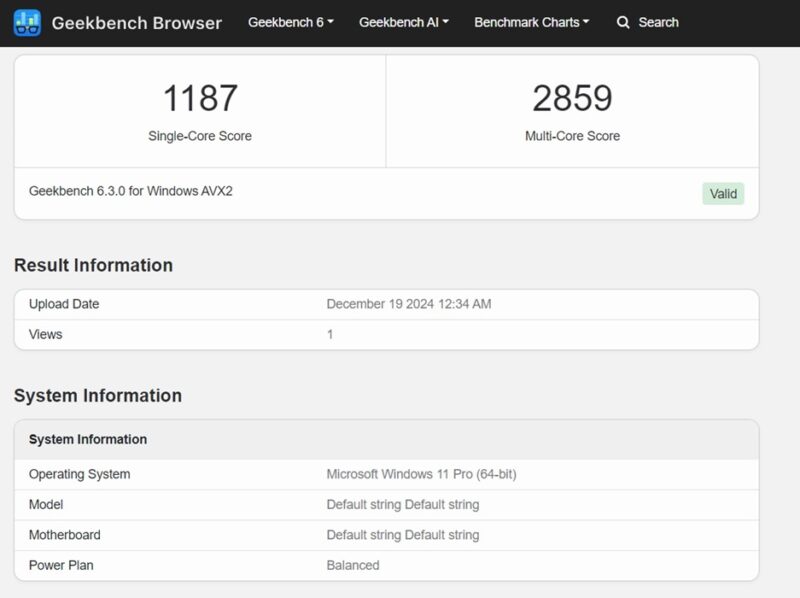 CPU benchmark for Kamrui.