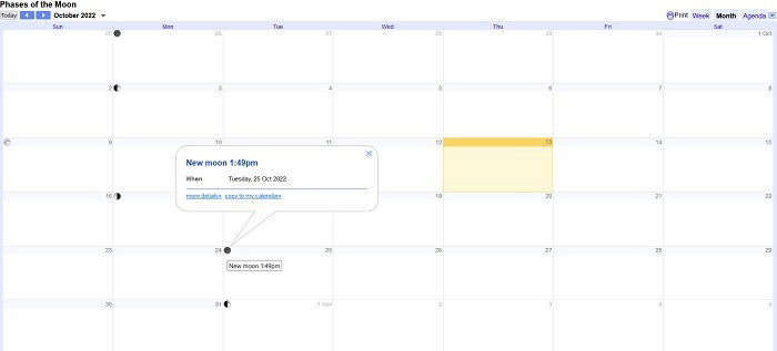 Moon Phases With Google Calendar Pc Link View