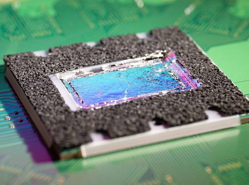 Close-up of the AMD APU used inside the PlayStation 5